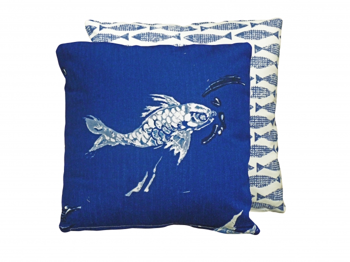 The Deep Blue Fish Cushion - Small